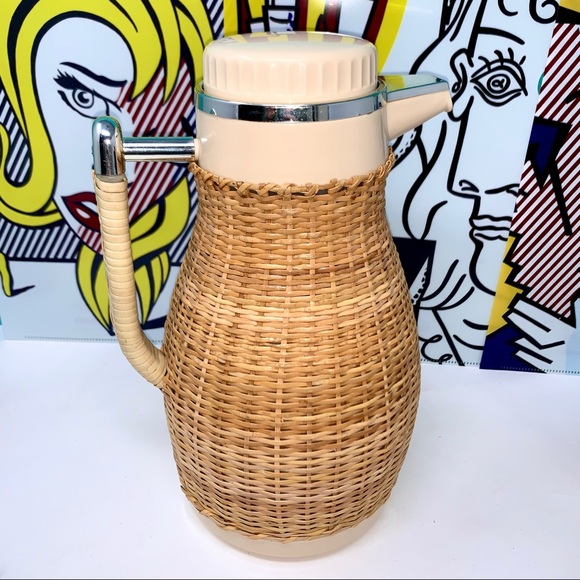 v i n t a g e :: Midcentury Wicker Coffee Thermos